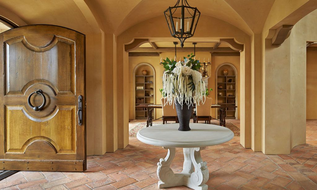 Tuscan style architecture uses natural, earthy colors.