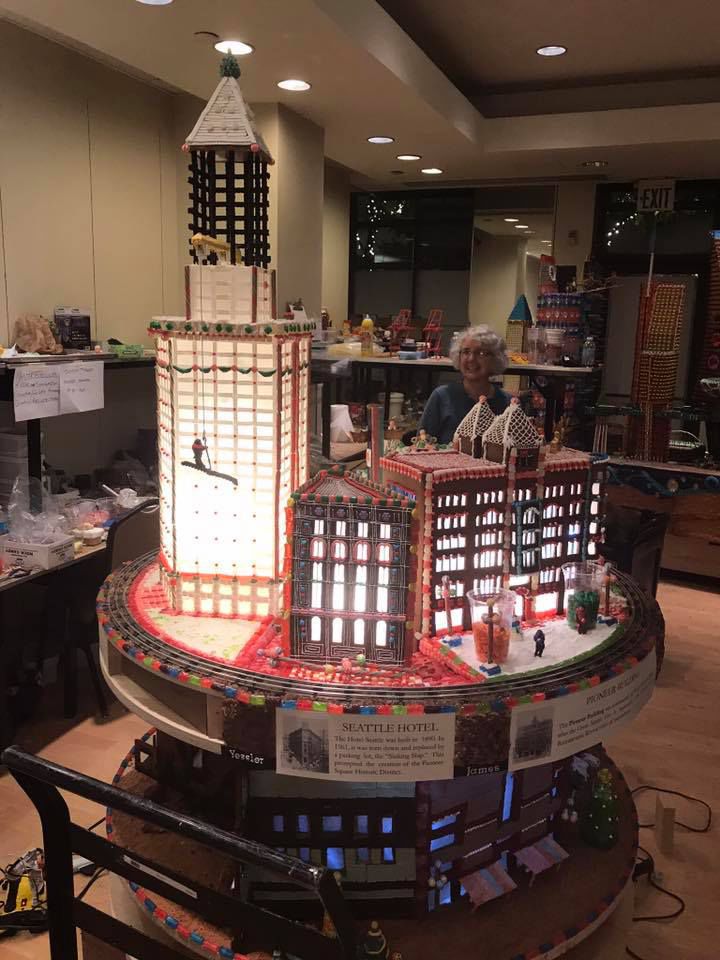 Seattle architecture comes to life in a custom designed gingerbread village.