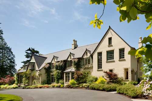 Front entrance of a traditional style home.