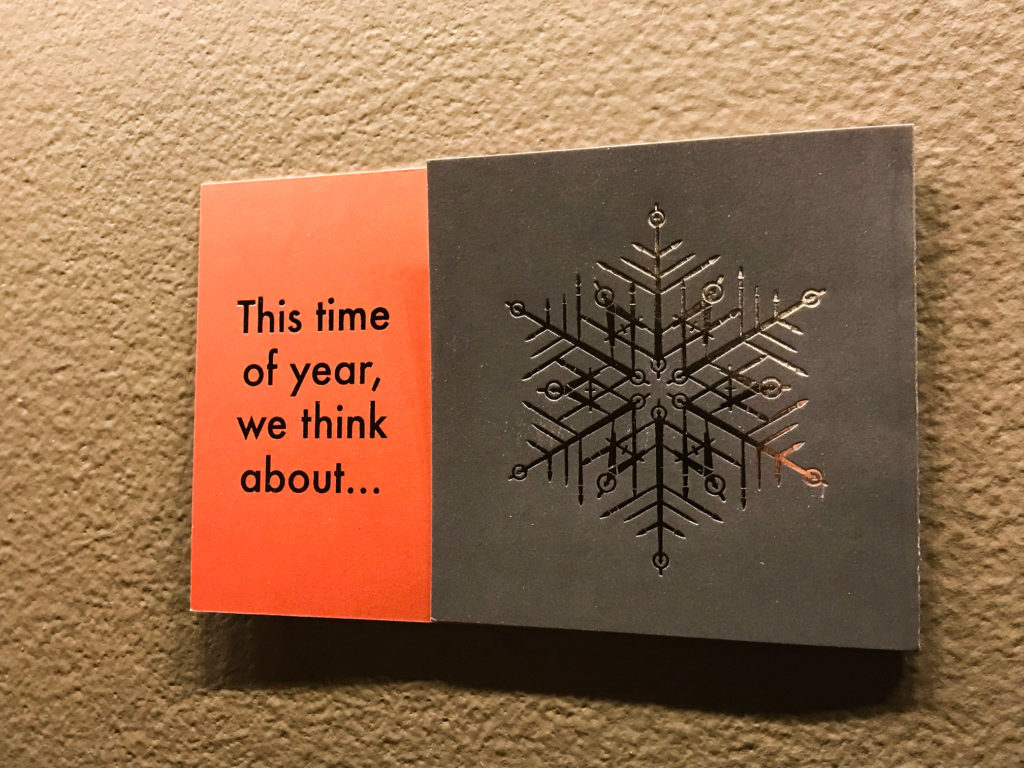 Holiday card, designed by Pacific Northwest artists.