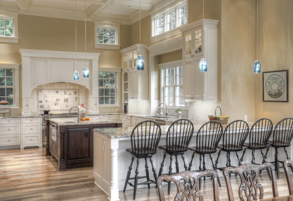 A spacious custom kitchen inspired by traditional farmhouse architecture